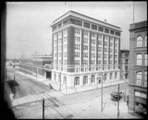 Historic Brick Building on City Street Corner