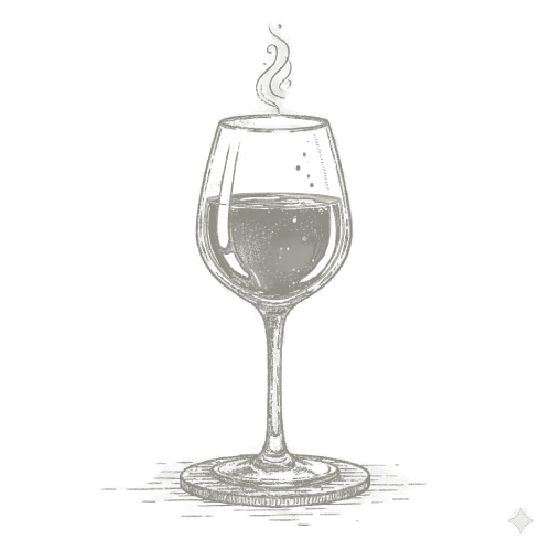 a black and white photo of a wine glass